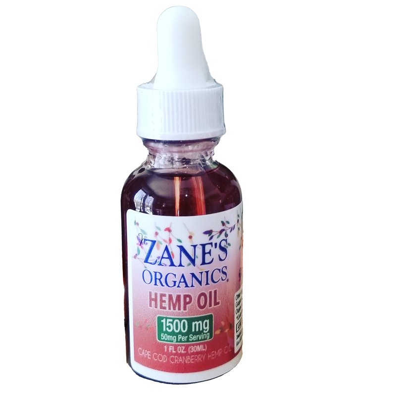 Zane's Organics Cape Cod Cranberry 1500 MG CBD hemp oil Isolate