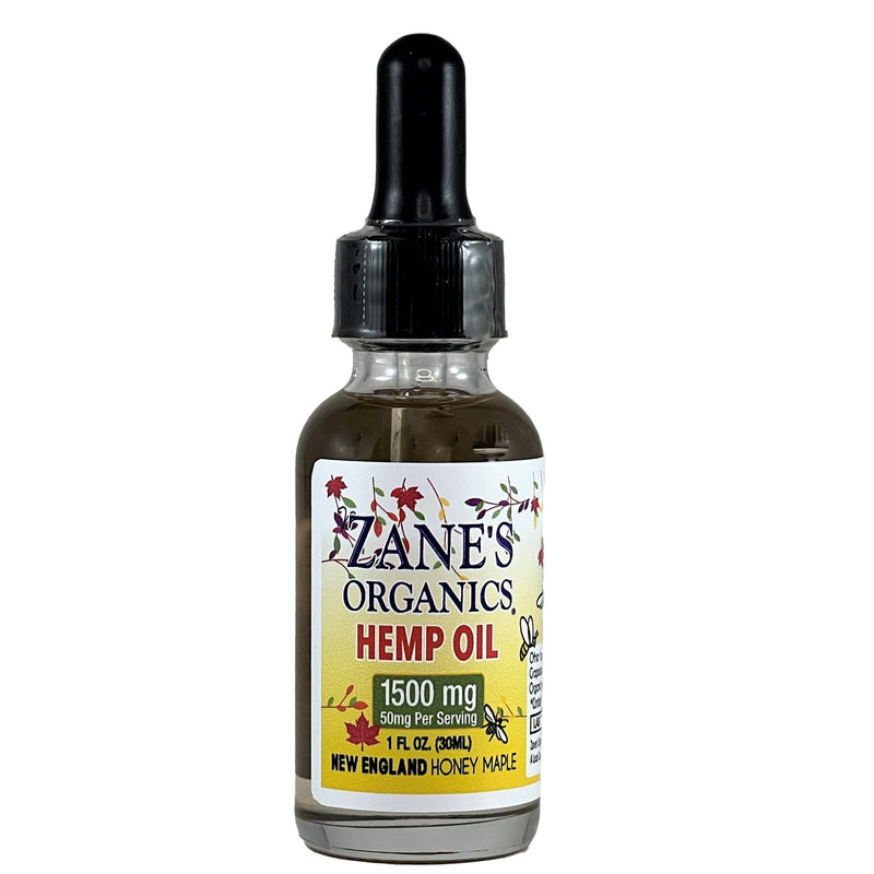 Zane's Organics Honey maple flavored 1500mg CBD Hemp Oil