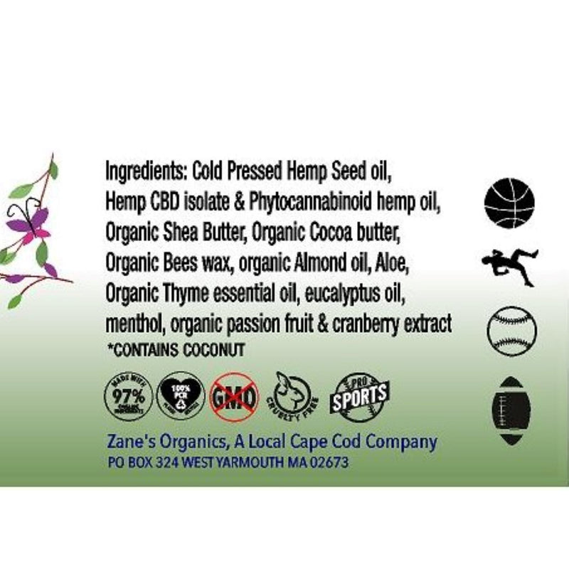 Zane's Organics Power 2000mg CBD salve.